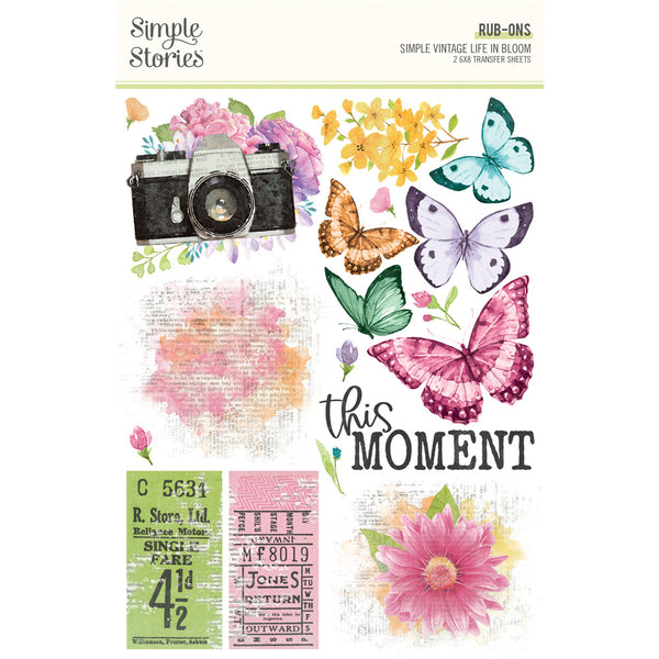 Simple Stories - Simple Vintage Life In Bloom - Rub-Ons Transfer Sheets
