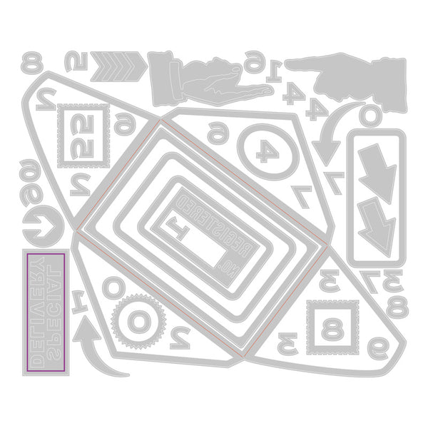 Sizzix - Tim Holtz - Postal Thinlits die set