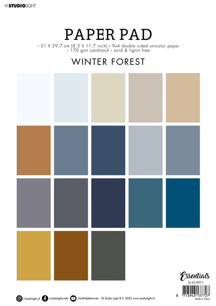 Studio Light - A4 Essentials Paper Pad - Winter Forest