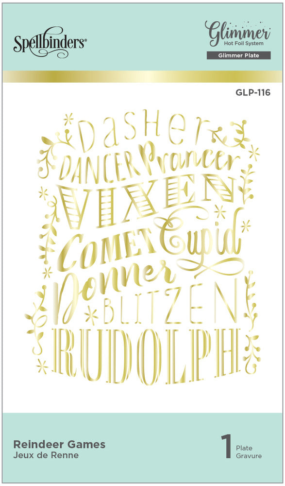 Spellbinders - Glimmer Hot Foil Plate - Reindeer Games