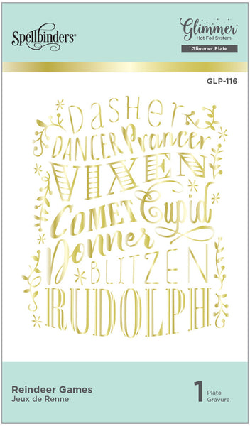 Spellbinders - Glimmer Hot Foil Plate - Reindeer Games