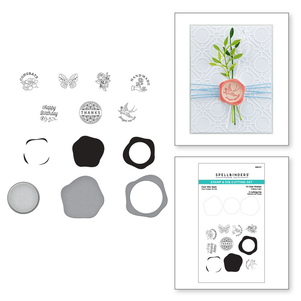 Spellbinders - Faux Wax Seals stamp & die cutting set