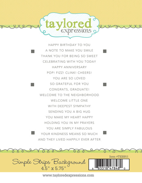 Taylored Expressions - Simple Strips - Original stamp set