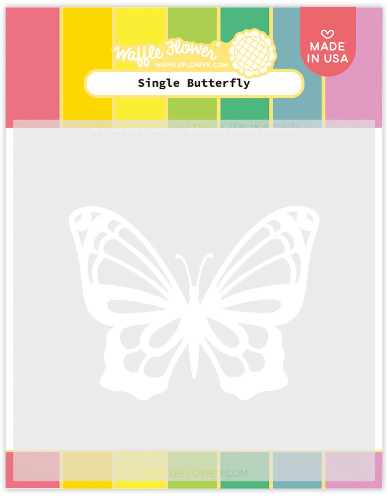 Waffle Flower - Single Butterfly Stencil