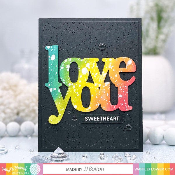 Waffle Flower - Oversized Love Print die set