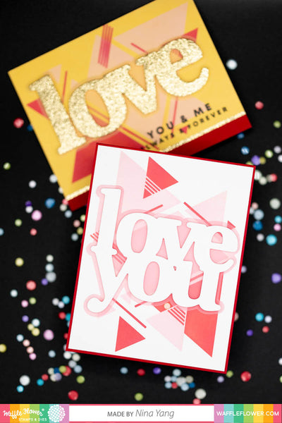 Waffle Flower - Oversized Love Print die set