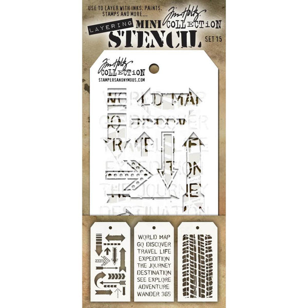 Stampers Anonymous - Tim Holtz - Mini Layering Stencils Set 15