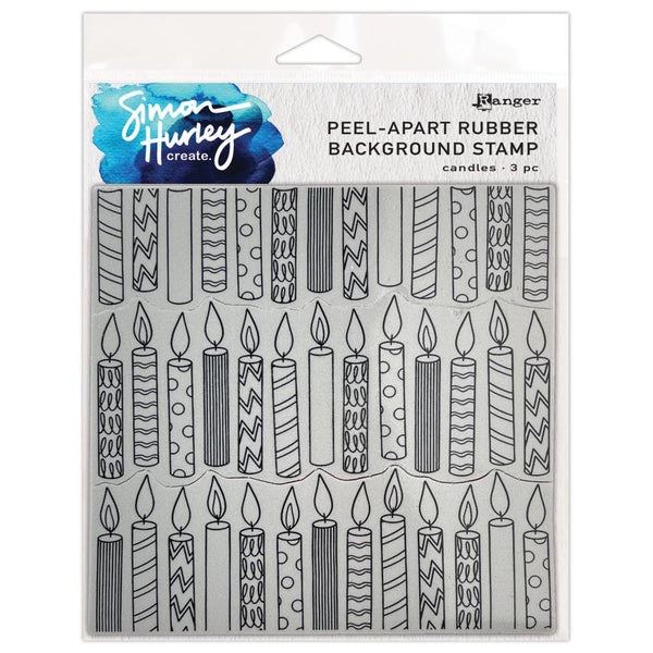 Simon Hurley - Peel-Apart Rubber Background Stamp - Candles
