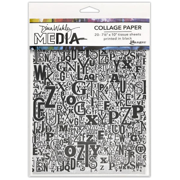 Dina Wakley Media - Collage Paper - Jumbled Letters
