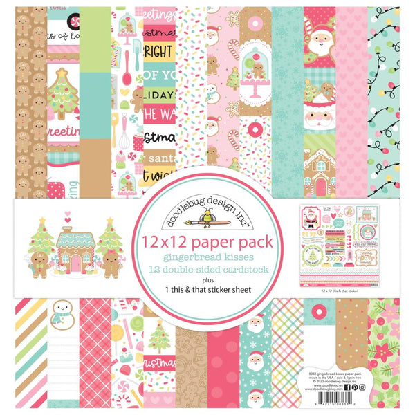 Doodlebug Design - Gingerbread Kisses -  12 x 12 Paper Pack