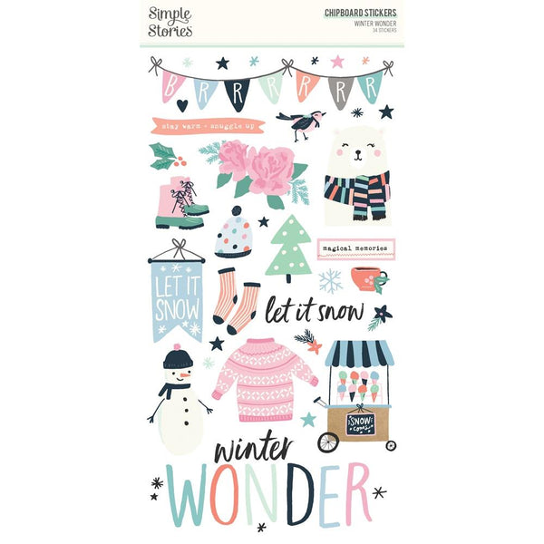 SIMPLE STORIES Winter Wonder 12x12 Paper: Snuggle Up - Scrapbook