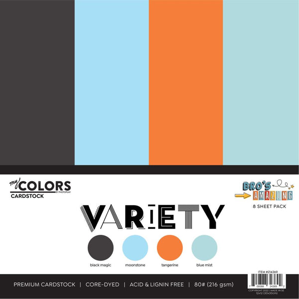 PhotoPlay - Bro's Amazing  - 12 x 12 My Colours Cardstock - Variety Pack