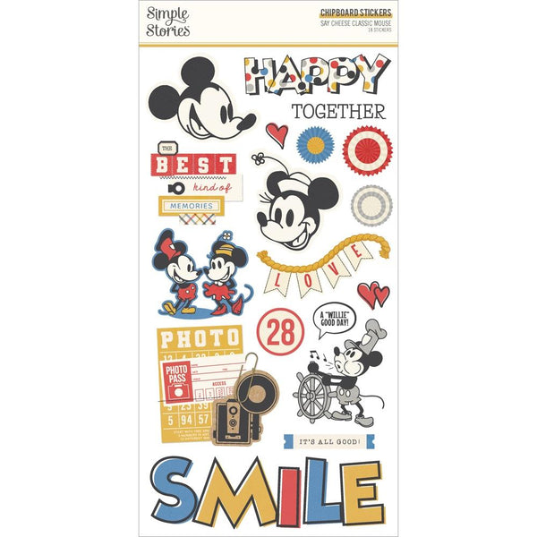 Simple Stories - Say Cheese - Classic Mouse Chipboard Stickers