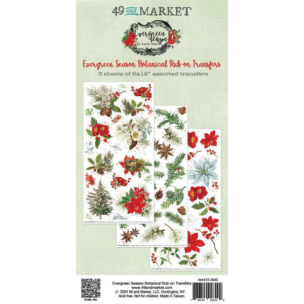 49 & Market - Evergreen Season - Botanical Rub-On Transfers