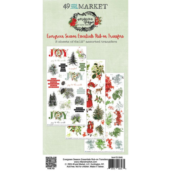 49 & Market -  Evergreen Season - Essential Rub-On Transfers