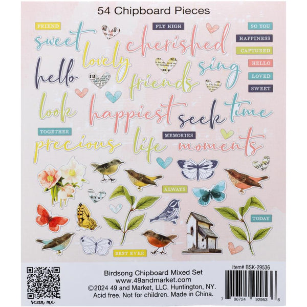 49 & Market - Birdsong - Chipboard Mixed Set