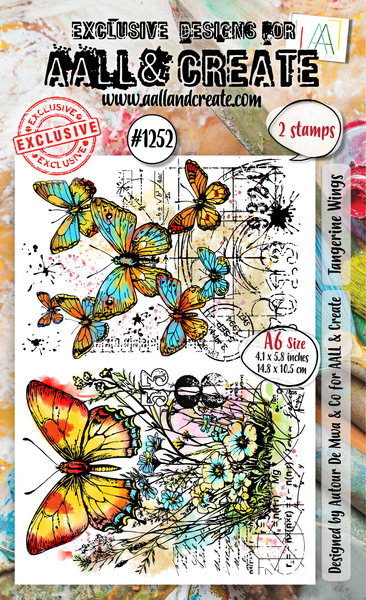 AALL & Create - Tangerine Wings - A6 clear stamp set 1252