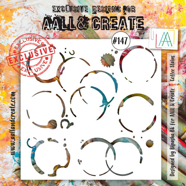 AALL & Create - 6 x 6 Stencil 147 - Coffee Stains