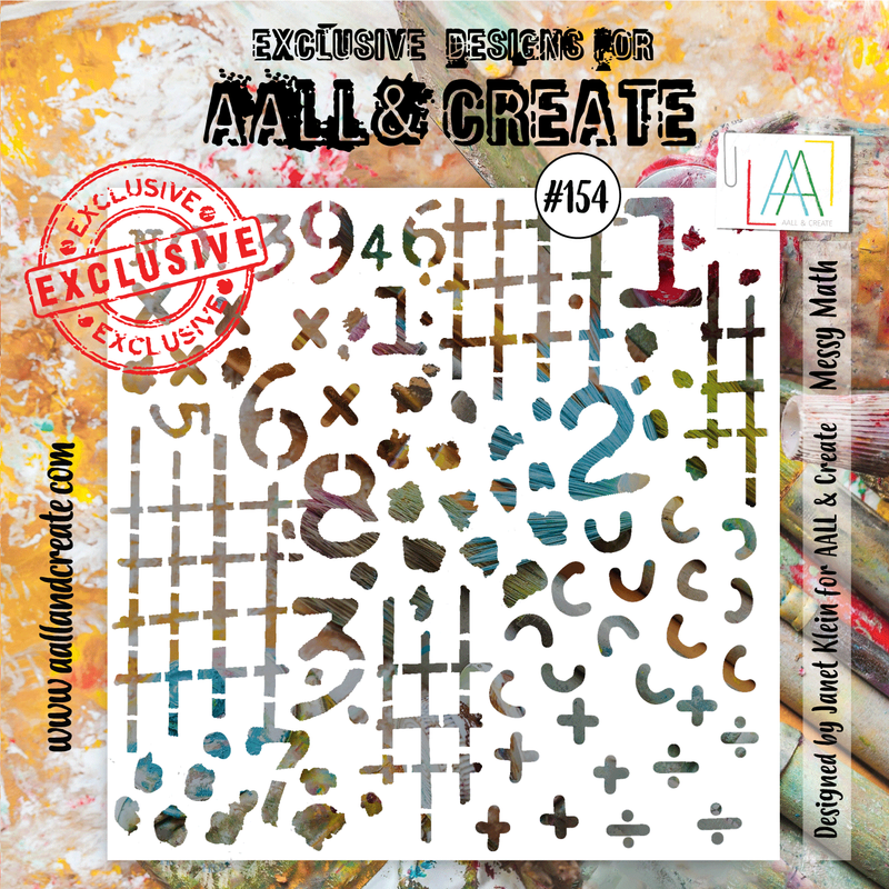 AALL & Create - 6 x 6 Stencil 154 - Messy Math