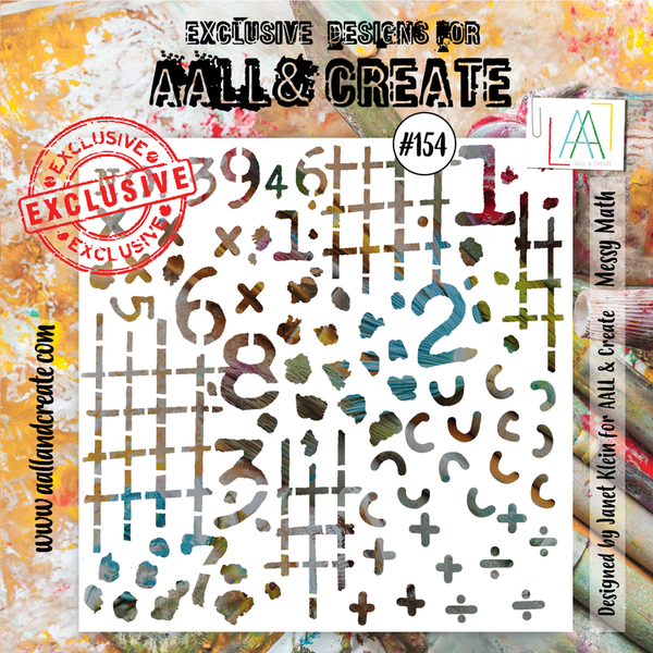 AALL and Create - 6 x 6 Stencil 154 - Messy Math