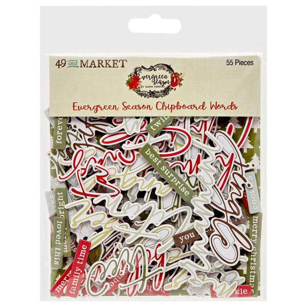 49 & Market - Evergreen Season - Chipboard Words