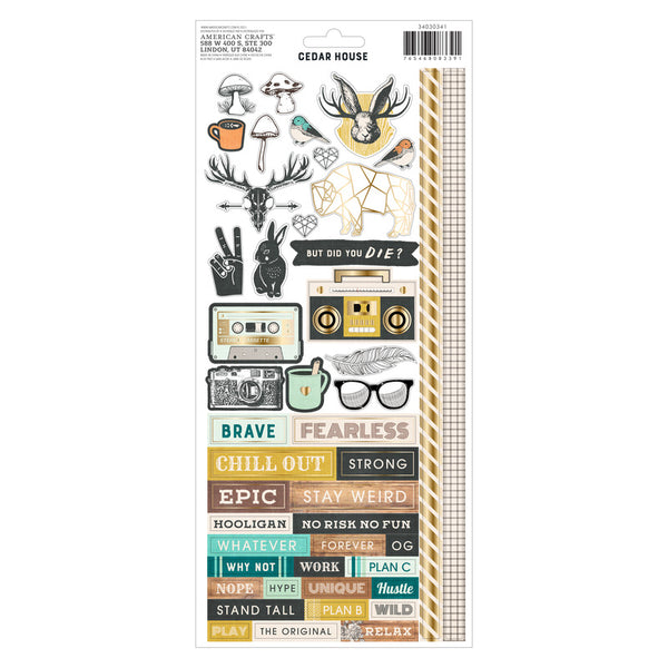 American Crafts - Cedar House - Icons Cardstock Stickers