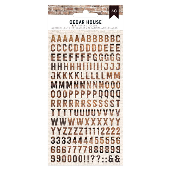 American Crafts - Cedar House - Mini Puffy Letter Stickers