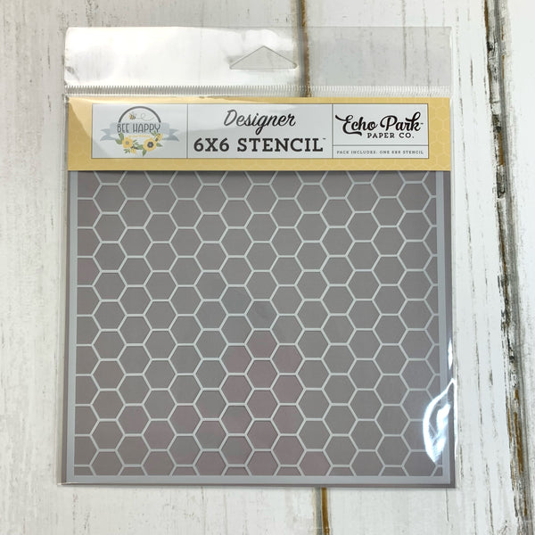 Echo Park - Bee Happy - Beehive Hexagon 6 x 6 stencil