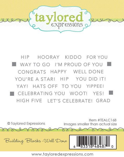 Taylored Expressions - Building Blocks - Well Done stamp set