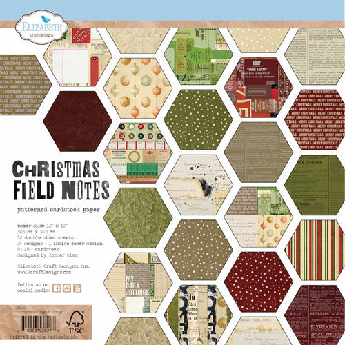 Elizabeth Craft Designs - Christmas Field Notes paper set
