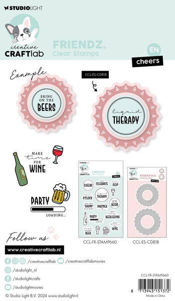 Studio Light - Creative Craft Lab -  Cheers Friendz stamp set