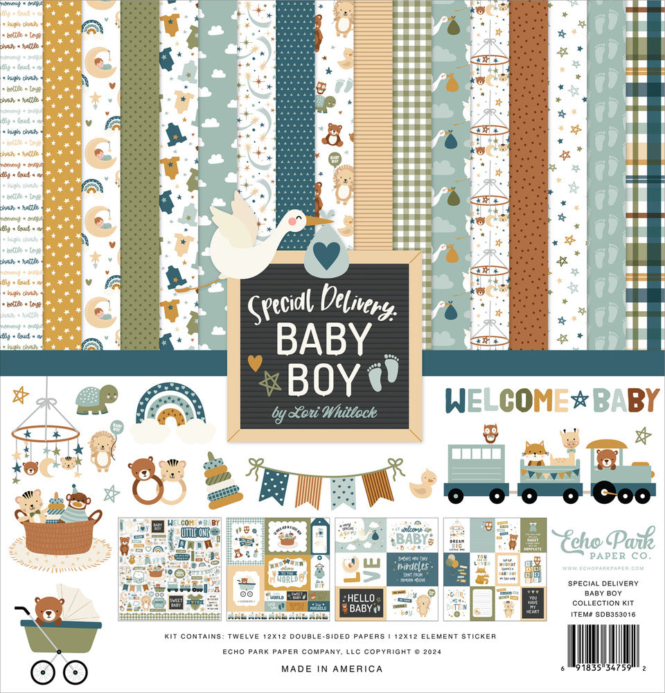 Echo Park Paper - Special Delivery - Baby Boy 12 x 12 Collection Kit
