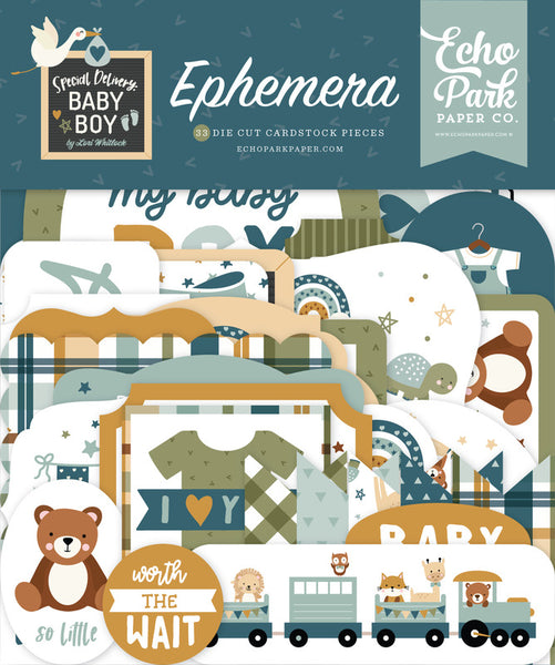 Echo Park Paper - Special Delivery - Baby Boy Ephemera Pack