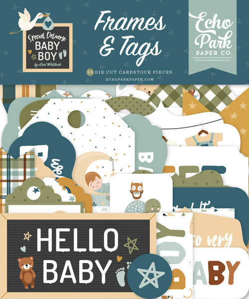 Echo Park Paper - Special Delivery - Baby Boy Frames & Tags Pack