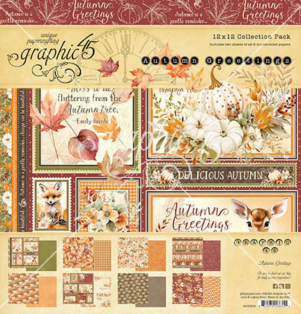 Graphic 45 - Autumn Greetings - 12 x 12 Collection Pack