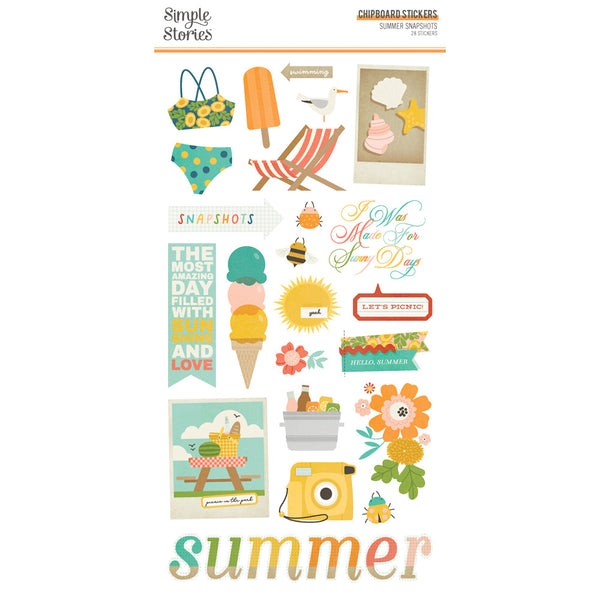 Simple Stories - Summer Snapshots - 6 x 12 Chipboard Stickers