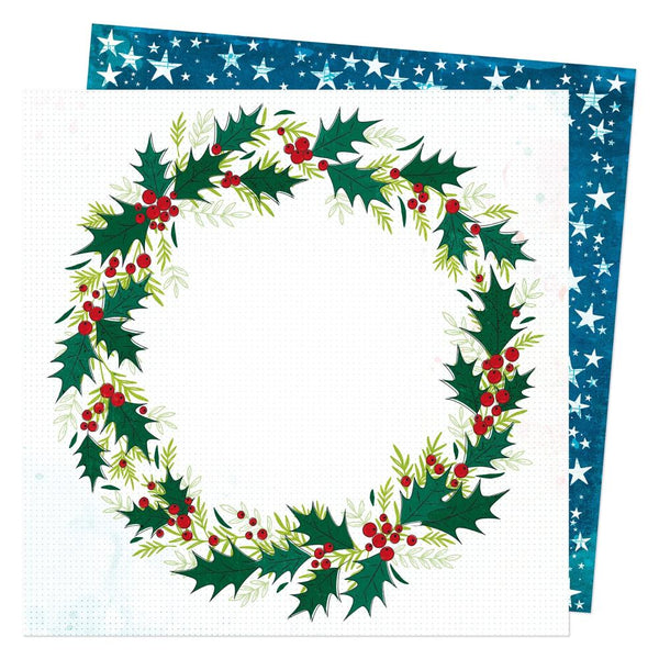 Vicki Boutin - Peppermint Kisses - Holly Wreath Pattern Paper