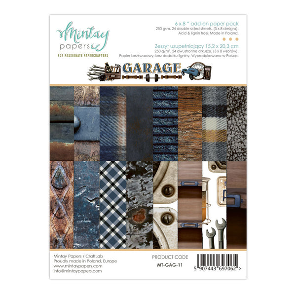 Mintay Papers - Garage - 6 x 8 Add-On Paper Pack