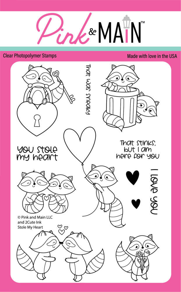 Pink and Main - Stole My Heart - Clear Stamp Set