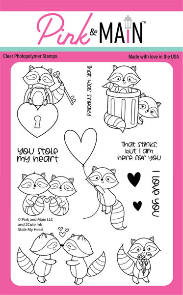 Pink and Main - Stole My Heart - Clear Stamp Set