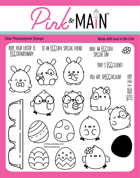 Pink and Main - Eggstraordinary - Clear stamp set