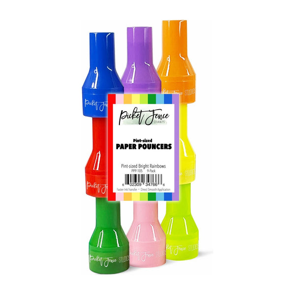 Picket Fence Studios - Pint-size Paper Pouncers - Bright Rainbow set