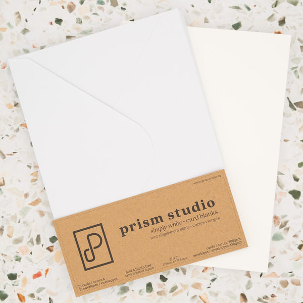 Prism Studio - Card Blanks with Envelopes - 5 x 7 White