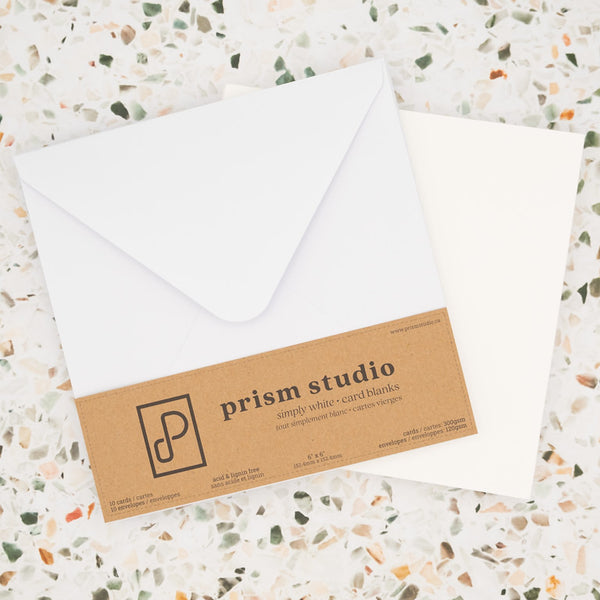 Prism Studio - Card Blanks with Envelopes - 6 x 6 White