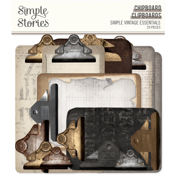 Simple Stories - Simple Vintage Essentials - Chipboard Clipboards