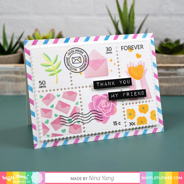 Waffle Flower - Postage Collage stamp set