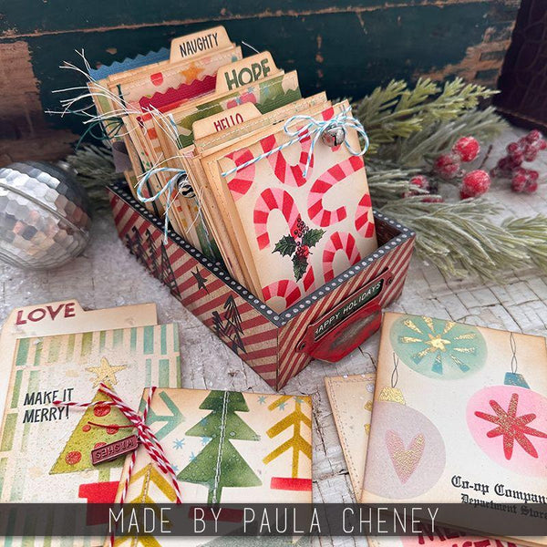 Stampers Anonymous - Tim Holtz - Element Stencils - Festive Art