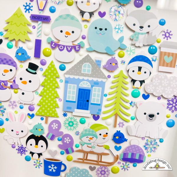 Doodlebug Design - Doodle-Pops - Frosty Fox Cardstock Sticker