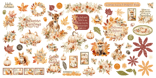 Graphic 45 - Autumn Greetings - Ephemera Assortment