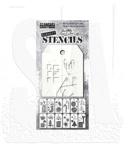 Stampers Anonymous - Tim Holtz - Element Stencils - Festive Art